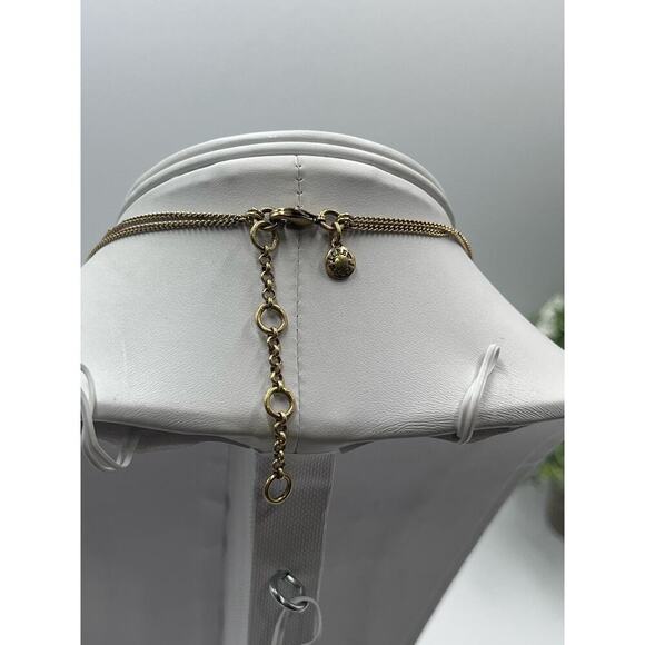 J. Crew Pave AB Rhinestone Crystal Oval Link Double Strand Necklace - Picture 8 of 14